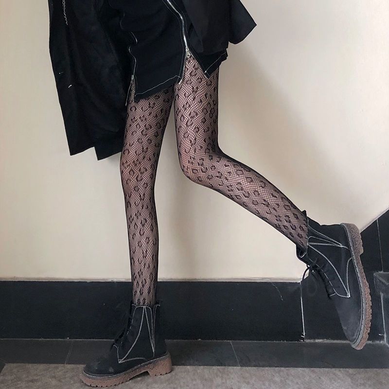 Sexy Lingerie Stockings Black Fishnet Jacquard Stocking Pantyhose Tights WK11