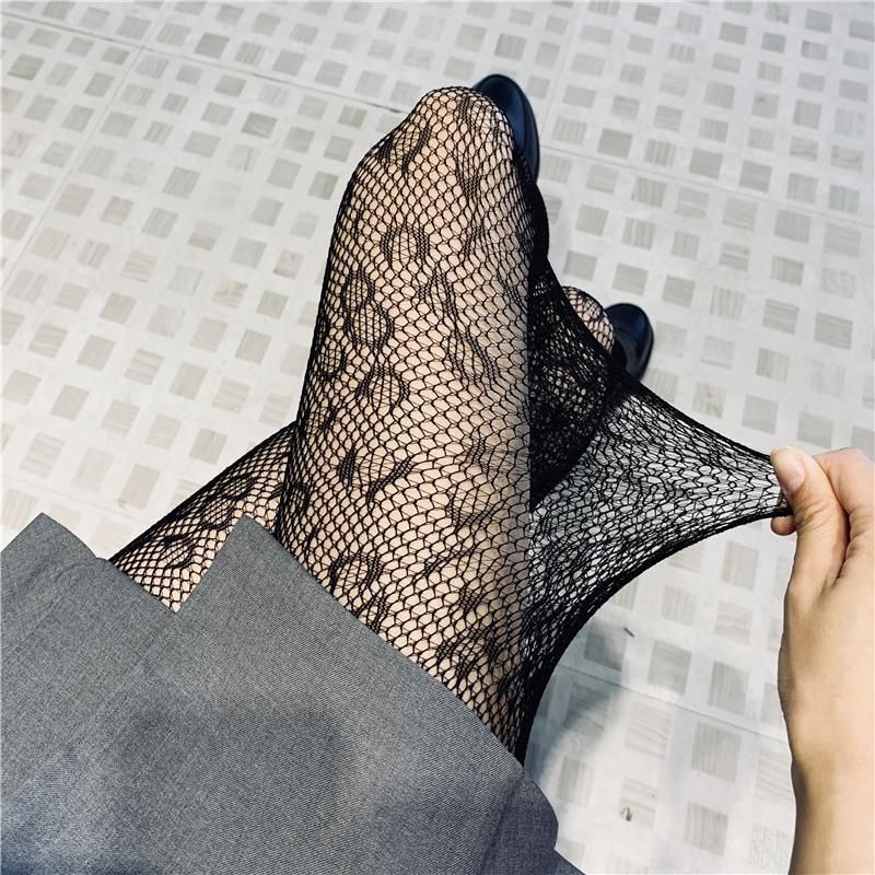 Sexy Lingerie Stockings Black Fishnet Jacquard Stocking Pantyhose Tights WK11