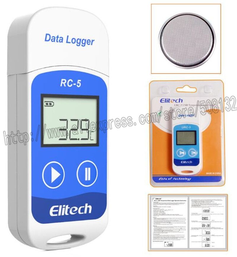 Elitech RC-5 USB Temperature Data Logger Recorder Internal Sensor 32000 Points