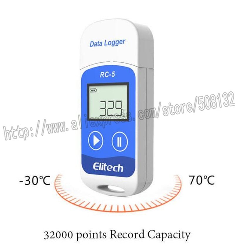 Elitech RC-5 USB Temperature Data Logger Recorder Internal Sensor 32000 Points