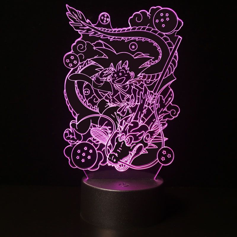 Dragon Series Super Saiyan Goku 3D Night Strange Touch LED