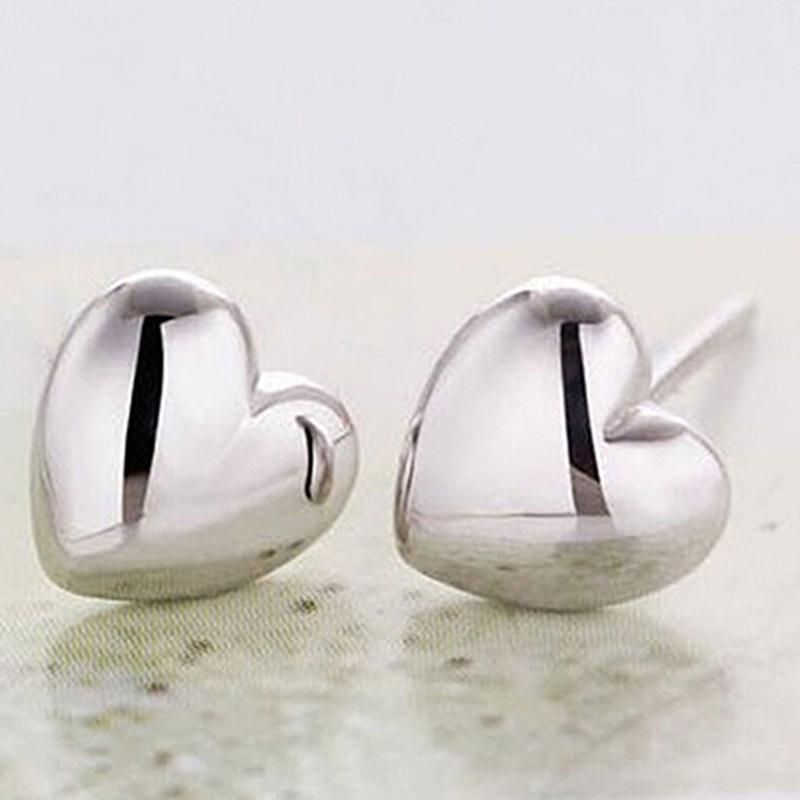 1 Pair Fashion Women Cute Small Heart Charm Ear Stud-Gold