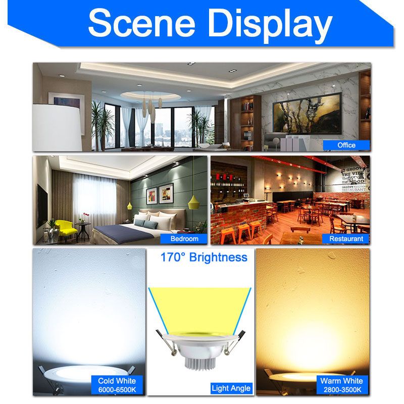 Silver White Frosted Surface LED Downlight 5w 10w 15w Round