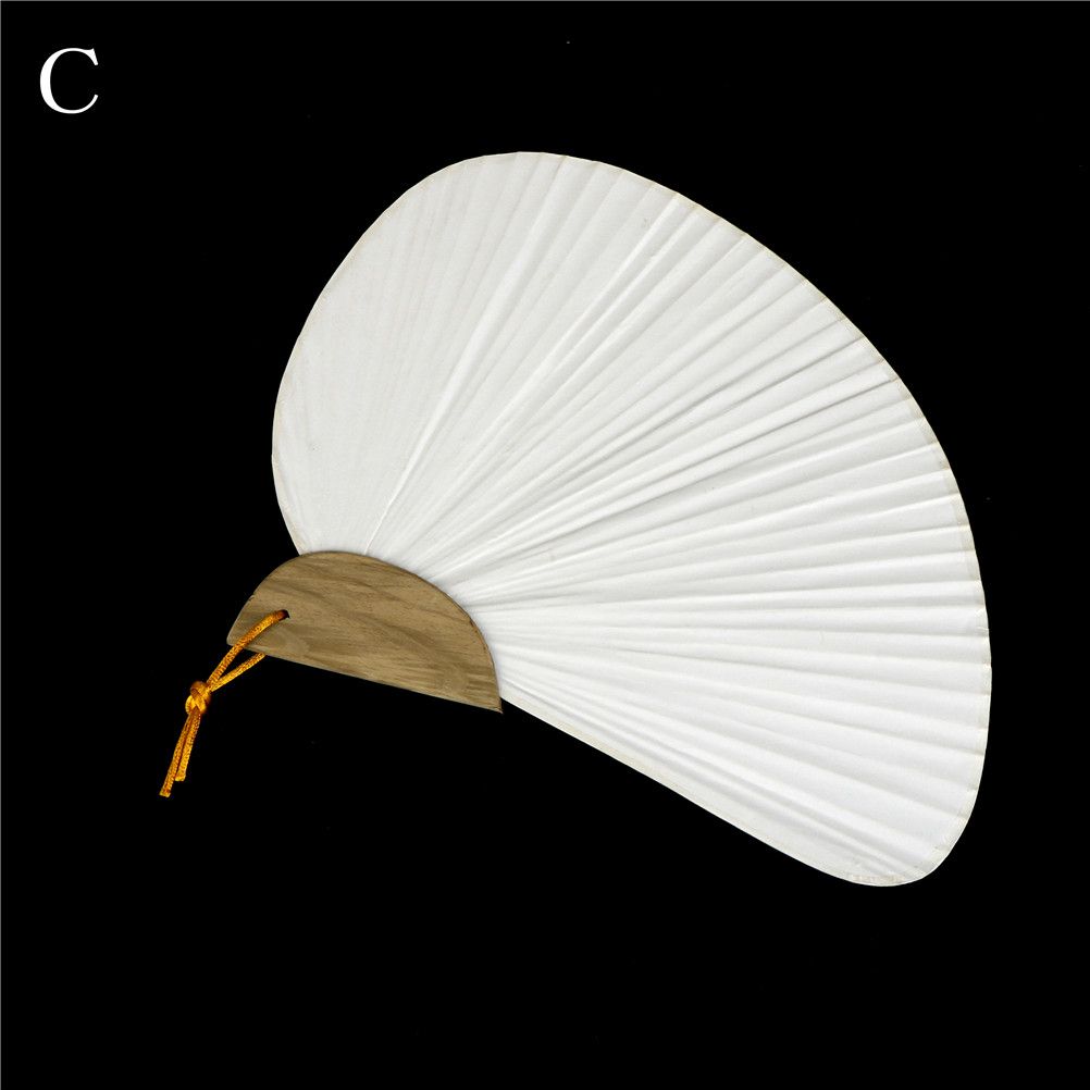 Practice Blank Drawing DIY For Hand White Painting Party Bamboo Wedding Paper Ornaments Fan Folding Calligraphy 1pc Gift