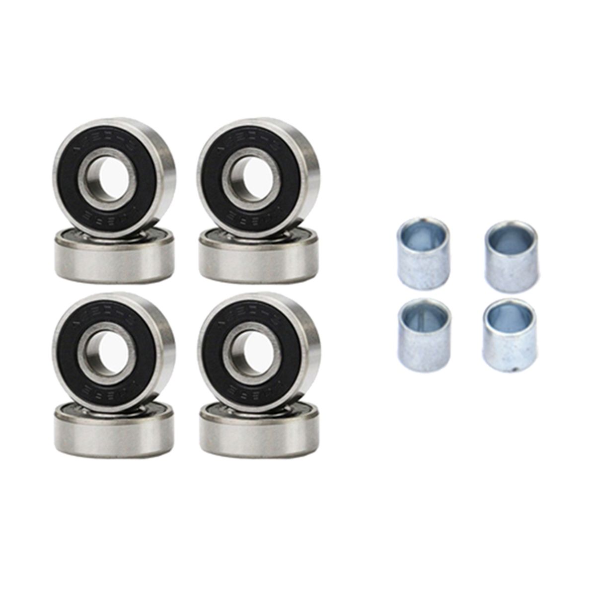 Street Skateboard Wheels With Bearings And Spacers Black Black Cover