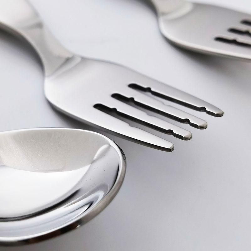 Children's tableware 304 stainless steel glossy table spoon dinner fork 2 pieces set