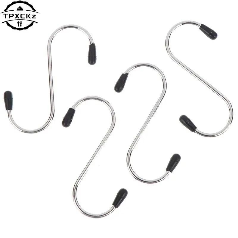 4pcs/lot Household Home Essential Useful S Shaped Hooks Kitchen Stainless Steel Hanging Hanger Storage Holders Organizer