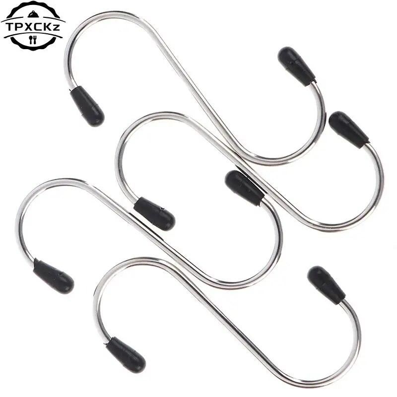 4pcs/lot Household Home Essential Useful S Shaped Hooks Kitchen Stainless Steel Hanging Hanger Storage Holders Organizer