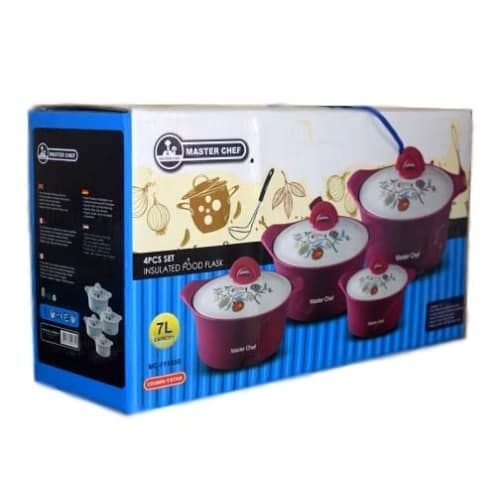 Insulated Hot-Cold Food Serving Dish Flask - 3 PCS