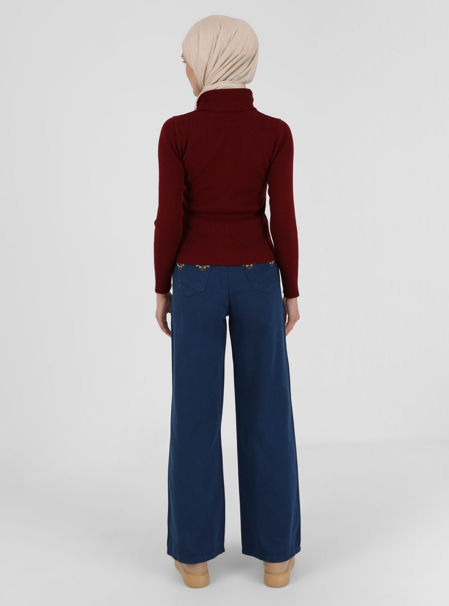 Maroon - Polo Neck - Jumper - Benin