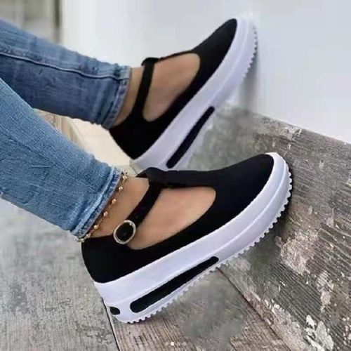 Women's Shoes High Heel Wedge Sandals-Black