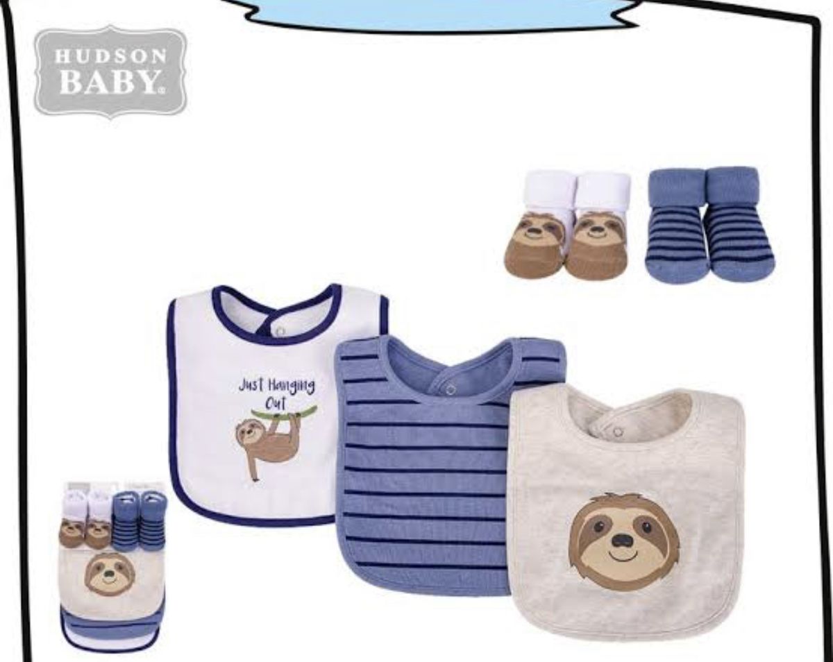 Baby Boy Socks And Bibs Set - 5pcs