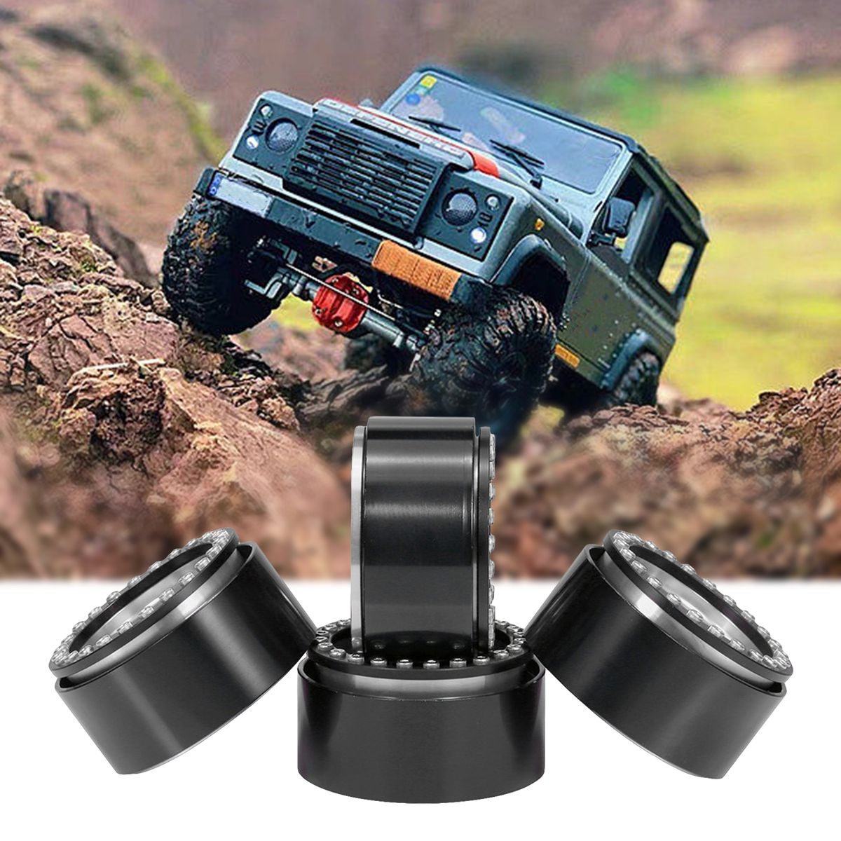 4 Pcs Toy Wheel Rim Model Anti-deformed Toy Automobile Hub Black