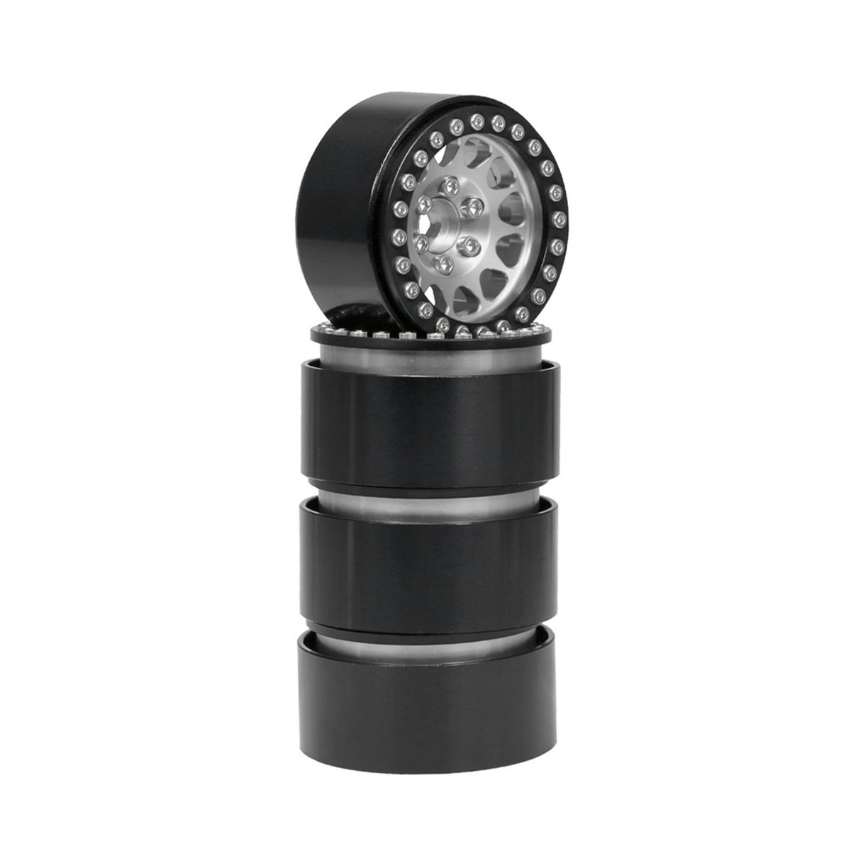 4 Pcs Toy Wheel Rim Model Anti-deformed Toy Automobile Hub Black