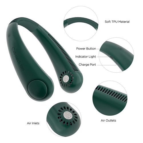 Portable Neck Fan Bladeless Hands Free Fan Wearable Fan
