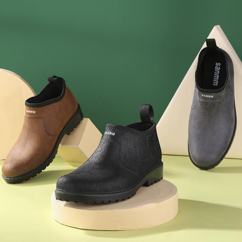 Four Seasons Mid Heel PVC Anti slip Rainshoes