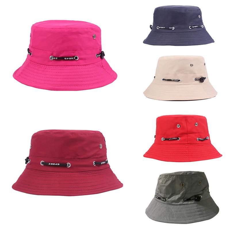 Solid Color Bucket Hat Unisex Outdoor Travel Fishing-Coffee