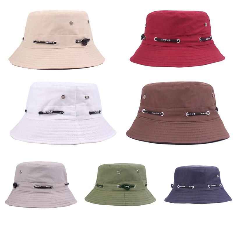 Solid Color Bucket Hat Unisex Outdoor Travel Fishing-Coffee