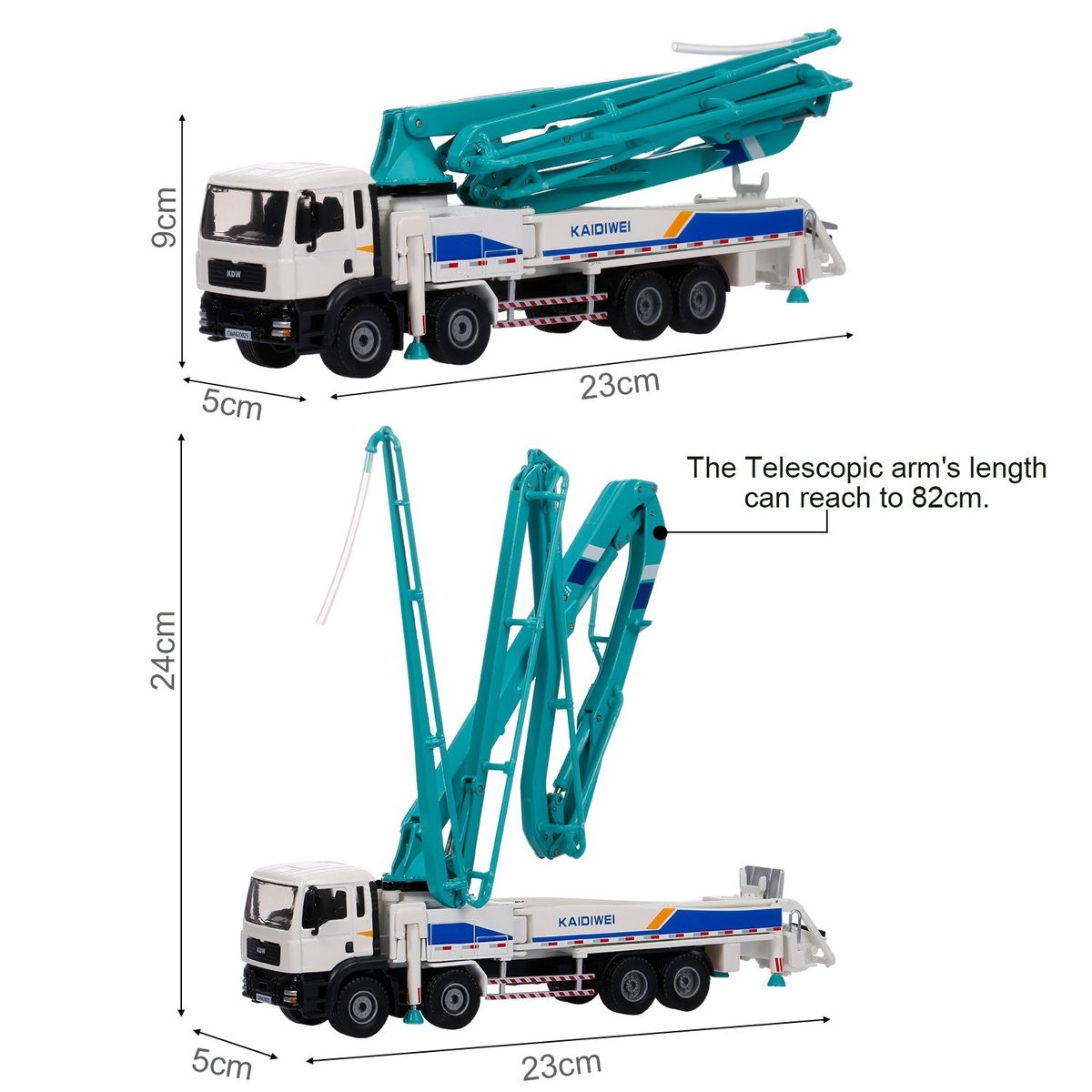 1:55 Alloy Car Truck Model Concrete Pump Truck Adult Metal