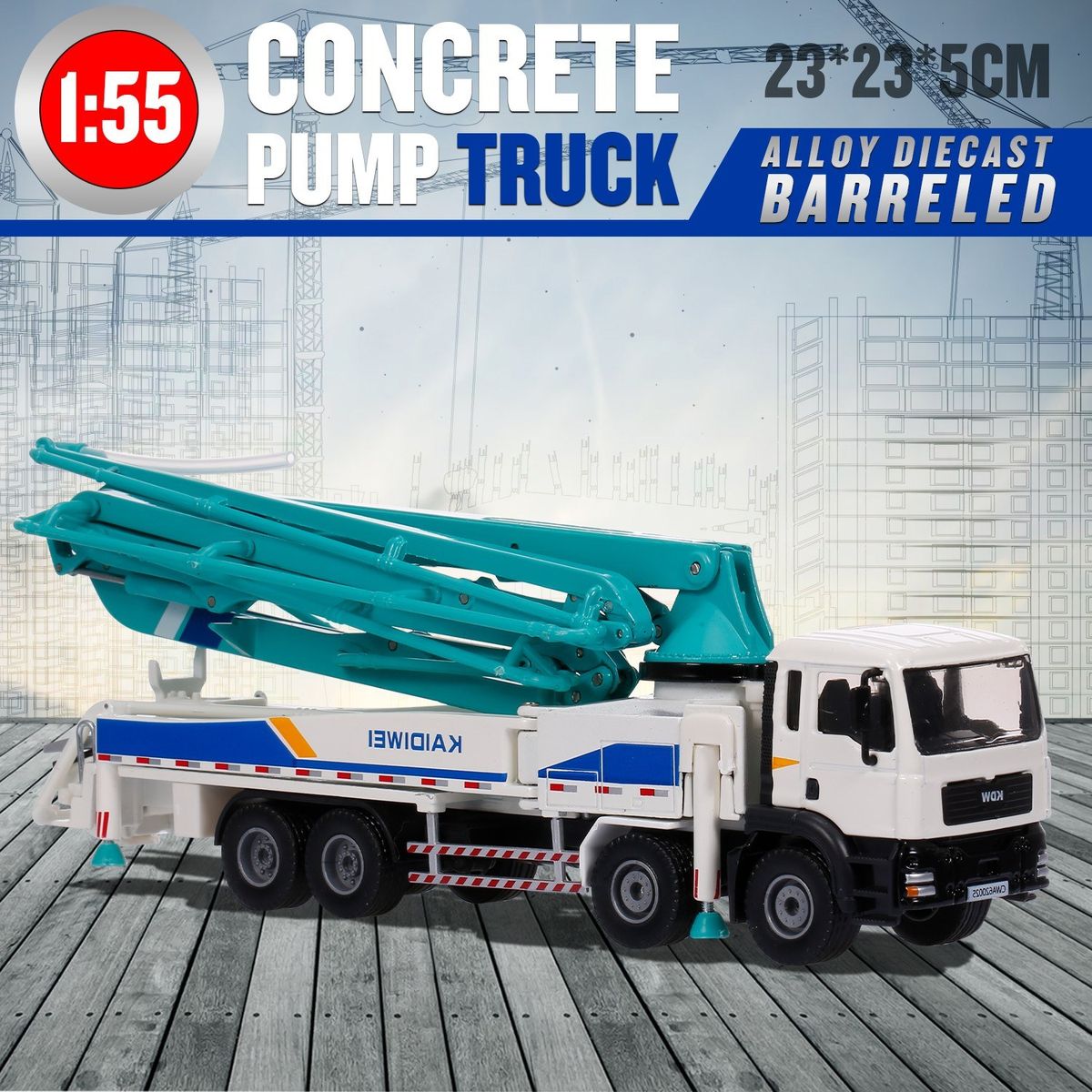 1:55 Alloy Car Truck Model Concrete Pump Truck Adult Metal