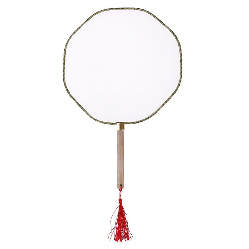 Drawing DIY Round Blank Children's Materials Handmade Painting Fan Painting Art Fan Children's Kindergarten Puzzle Palace Fan