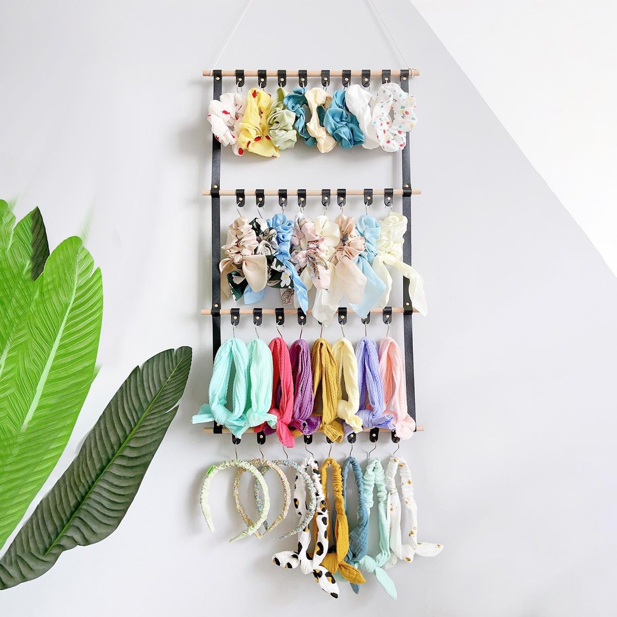 Headband Holder Hair Accessories Organizer Wall-mounted Headband Black