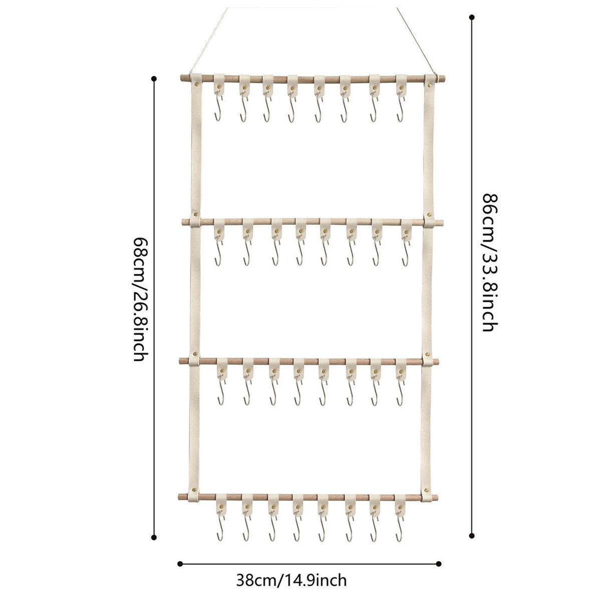 Headband Holder Hair Accessories Organizer Wall-mounted Headband Beige