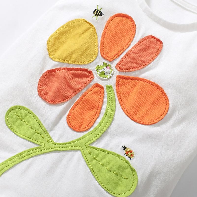 2023 Girls' Suit Cute Flowers Girls Two-Piece Suit Children's Summer Clothing Casu