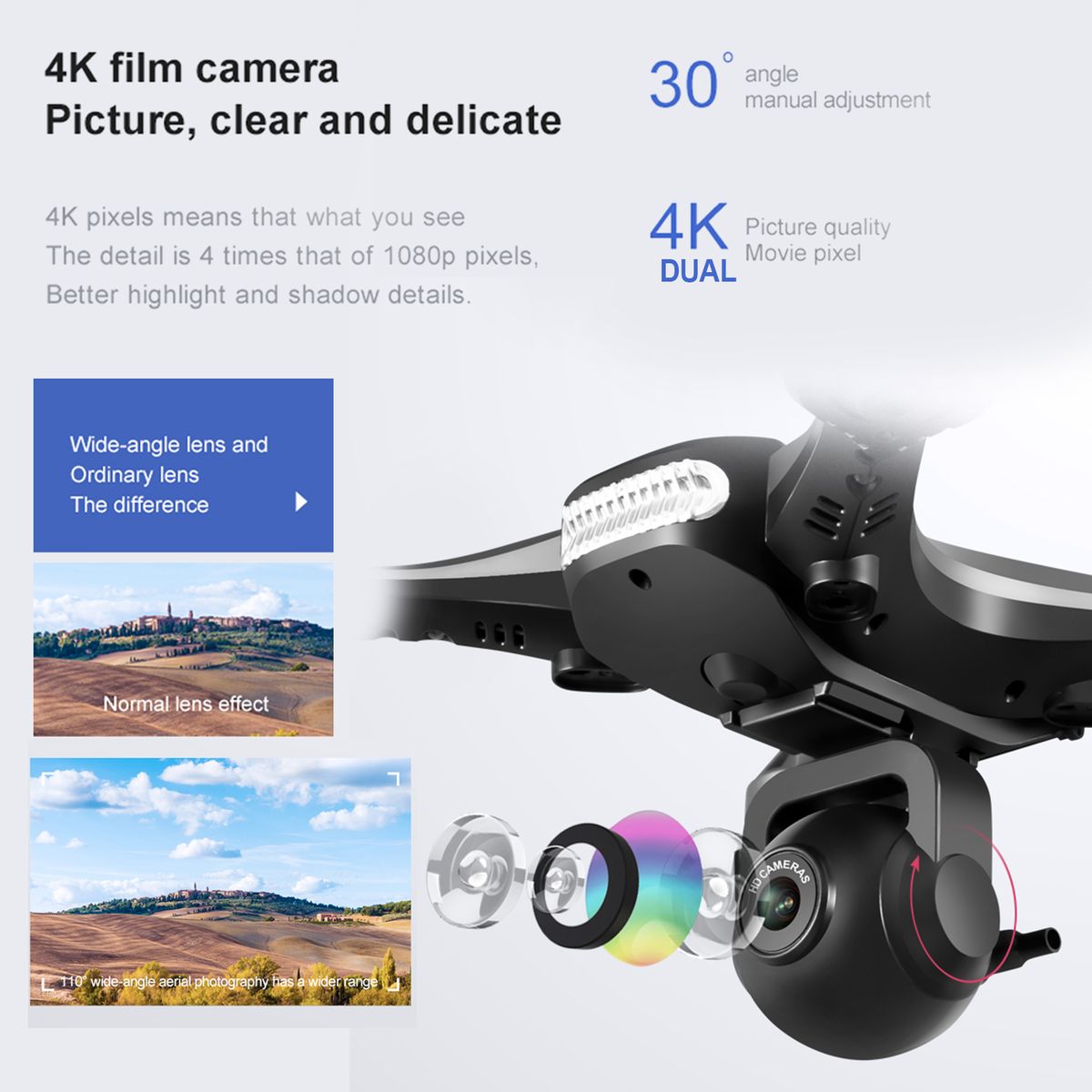 Remote Control  With Camera 4K Dual Camera Remote Control