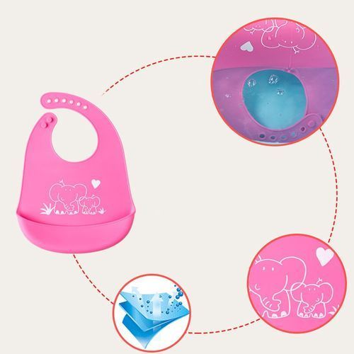 2pcs  Baby Waterproof Soft Silicone Bibs