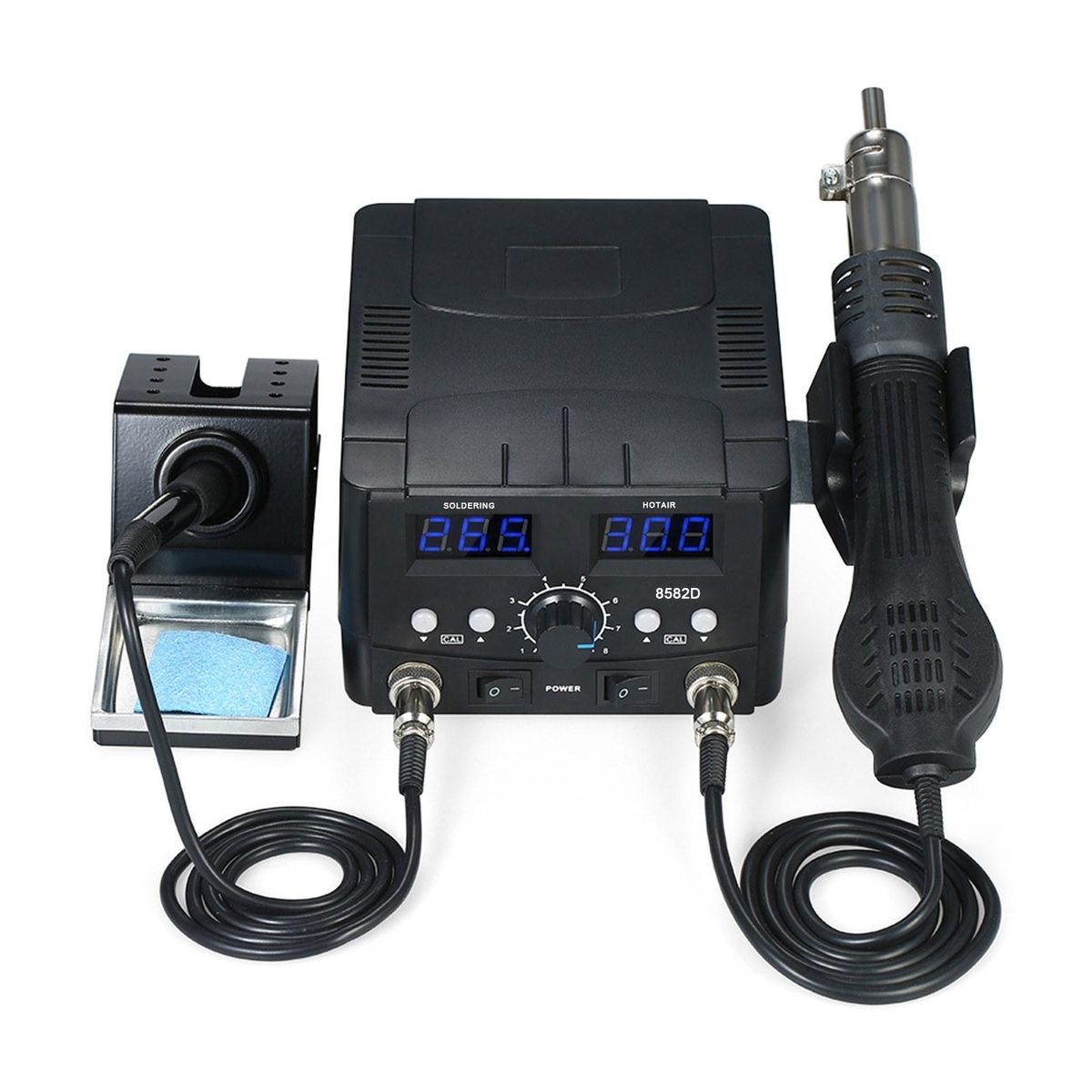 2 in 1 Digital SMD Rework Soldering Station Hot Air Gun Soldering Iron Stand Desolder Welding Tools Set 220V EU Plug