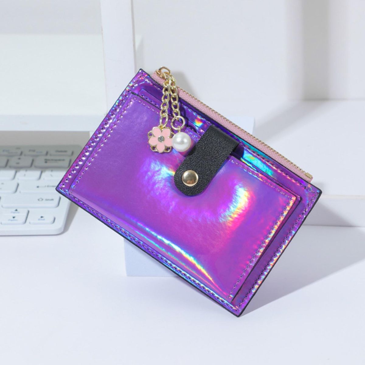 Small Wallet Ladies Wallet Coin Purse Money Case Purple