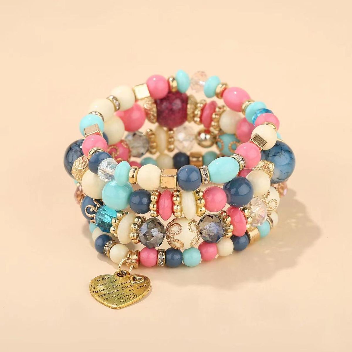 Bracelet Sets for Women - 6 Sets Stackable Stretch Bracelets Multi-color Boho Jewelry for Women