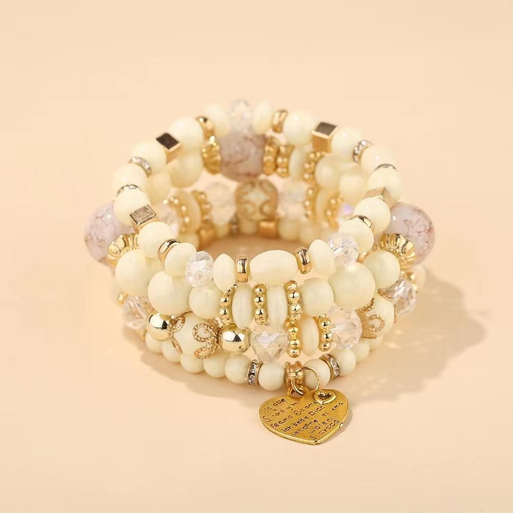 Bracelet Sets for Women - 6 Sets Stackable Stretch Bracelets Multi-color Boho Jewelry for Women