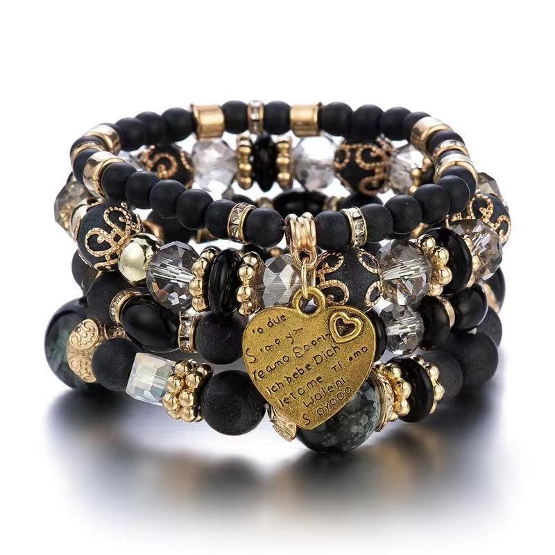 Bracelet Sets for Women - 6 Sets Stackable Stretch Bracelets Multi-color Boho Jewelry for Women