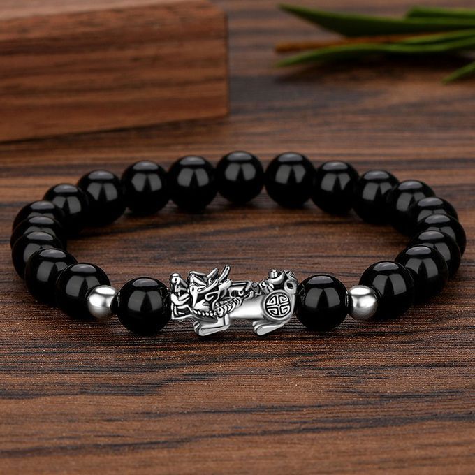 New Double Feng Shui Black Obsidian Wealth Bracelet