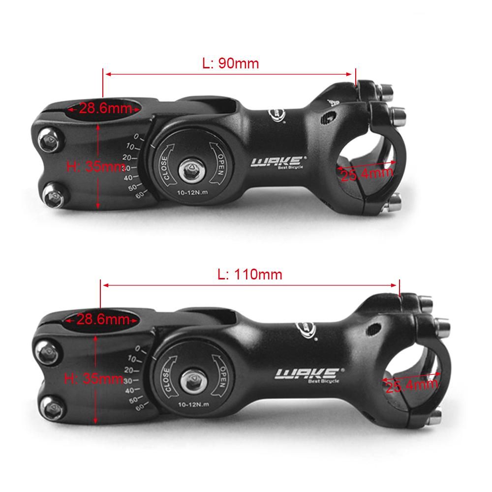 25.4mm / 31.8mm 60 Degree Adjustable Bike Stems Aluminum Alloy Stems MTB Mountain Bike Road Bicycle Handlebar Stem Riser