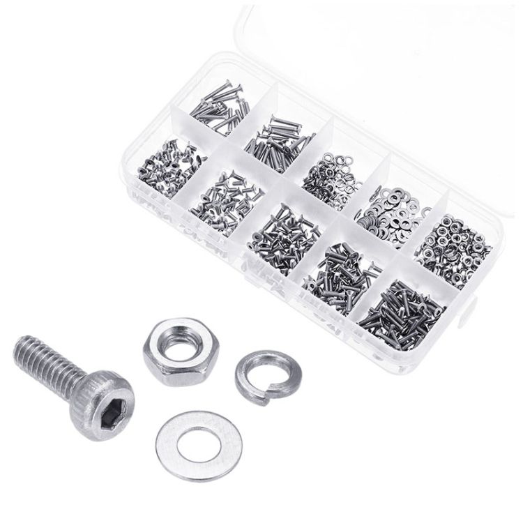 Screws 600 PCS M2 304 Stainless Steel Hex Socket Flat Head Screw