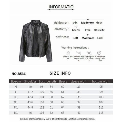 Women Coat Jacket Ladies Zipper Blazers Motorcycle Leather Black