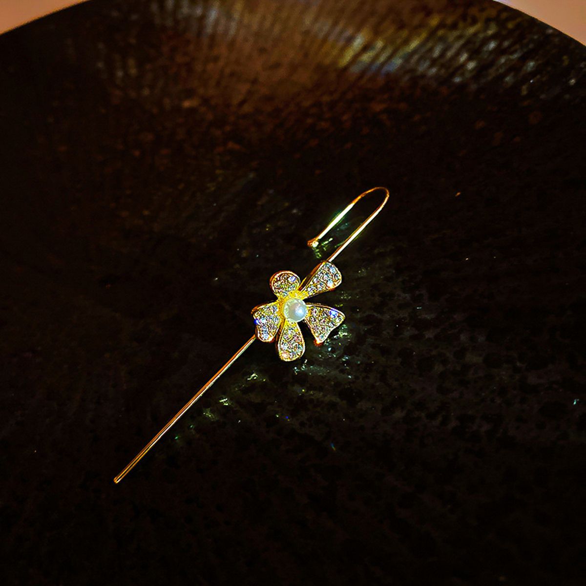 1Pc Women Ear Wrap Crawler Rhinestones Flower Butterfly-