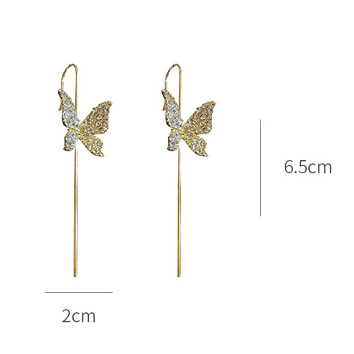 1Pc Women Ear Wrap Crawler Rhinestones Flower Butterfly-