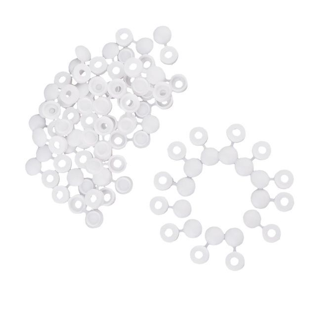 100 Piece Of Small Round Plastic Hinged Nail Cover Caps Blue White