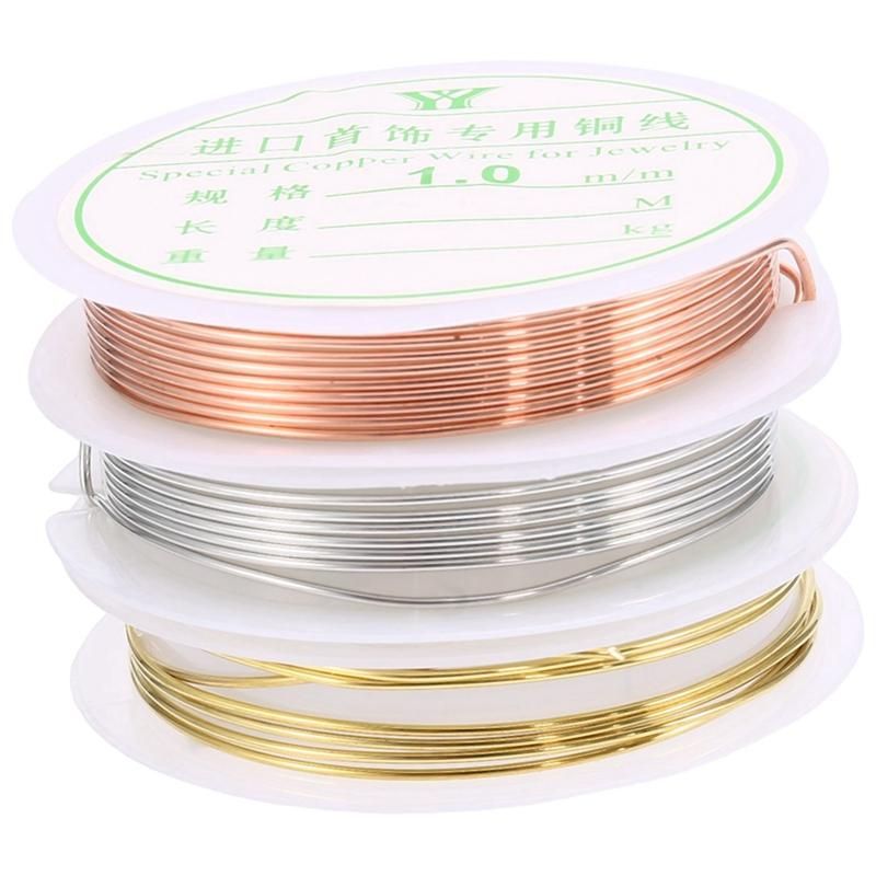 3 18 Gauge Jewelry Copper Tarnish Resistant Jewelry Beading Wire for Jewelry Making Supplies & Crafting