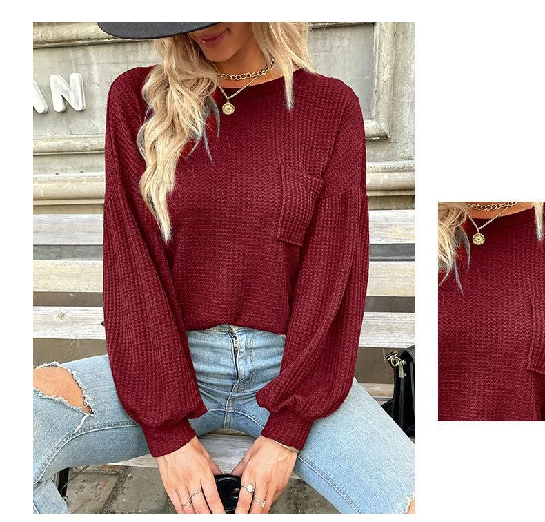 New casual top long-sleeved grey backless hollowed out sweater