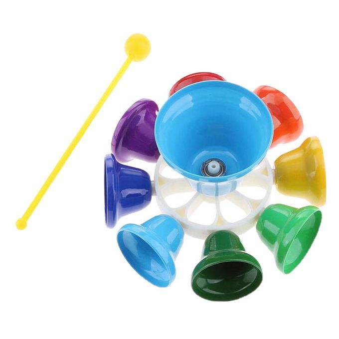 8 Note Diatonic Metal Hand Bells Set Musical Instrument Percussion For