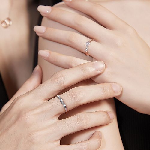 Men Women S925 Silver Ring,Couple Engagement Marriage Open Adjustable Ring