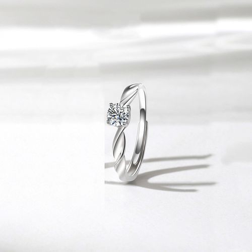 Men Women S925 Silver Ring,Couple Engagement Marriage Open Adjustable Ring