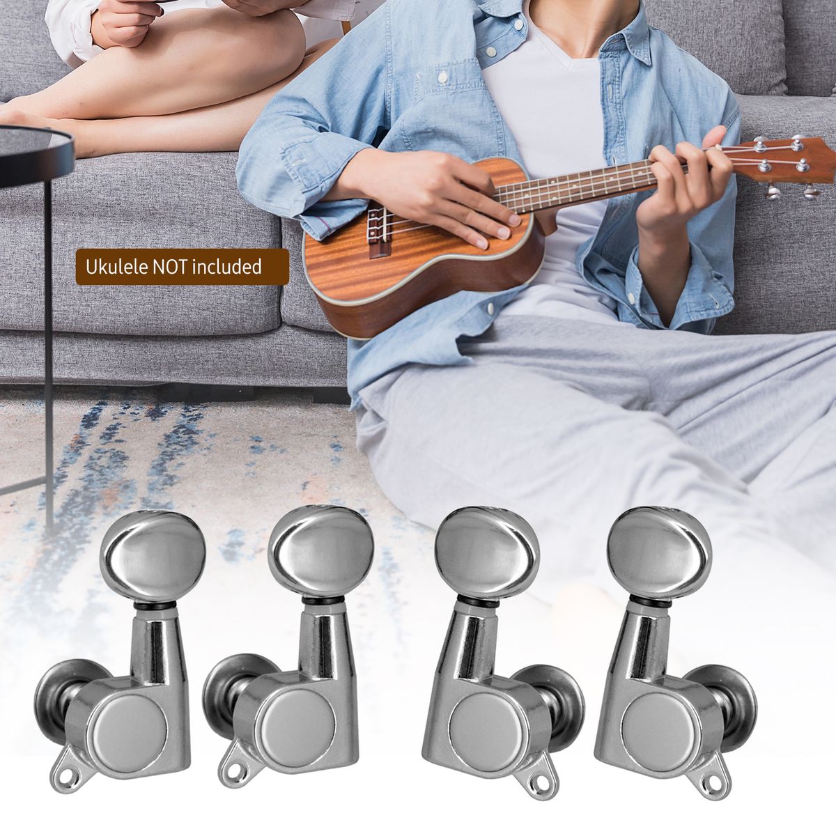 4 PCS Ukulele Tuning Peg Uke Knobs 1:15 Closed Style Tuners