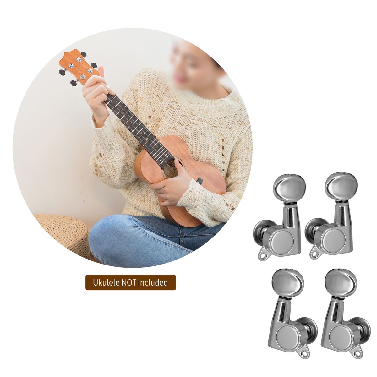 4 PCS Ukulele Tuning Peg Uke Knobs 1:15 Closed Style Tuners