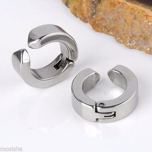 Unisex Stainless Steel  Non Piercing Hoop Earring